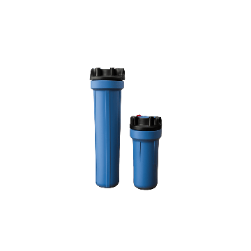 lauwe kunststof zakkenfilterhuizen van Van Borselen Filters, ontworpen voor efficiënt waterfiltratie. Beschikbaar in verschillende maten, ideaal voor industrieel gebruik met een robuuste en duurzame constructie.